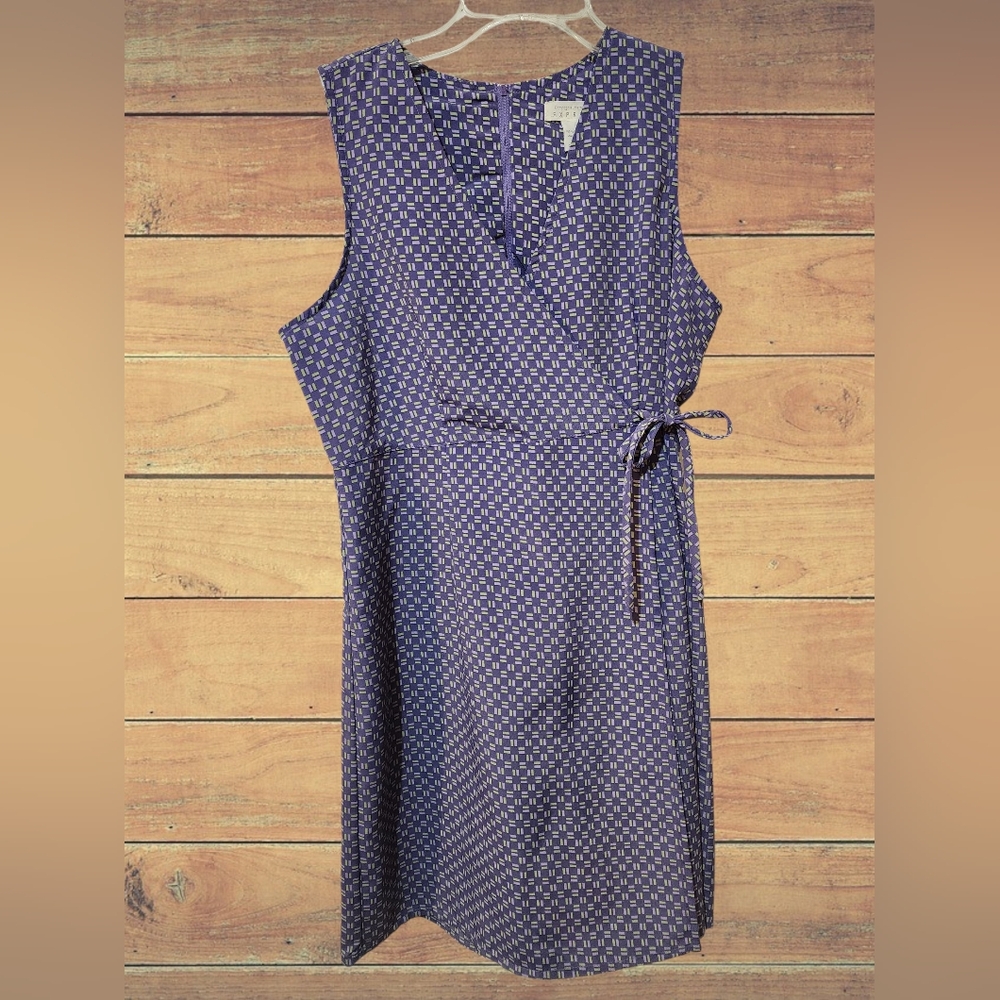 NWT Express Sleeveless Purple/Green Geo Tie-Waist Mini Romper Dress Size 11/12